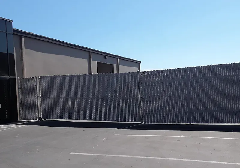 Chain-link perimeter gate in Anaheim, CA