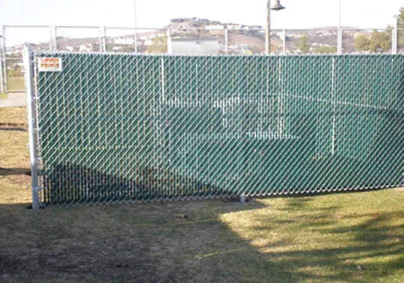 Green Slatted Chain Link Fence