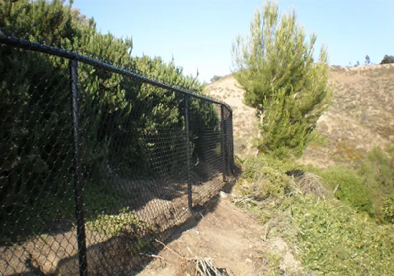 Black Poly-Coated Chain Link Fence - San Juan Capistrano
