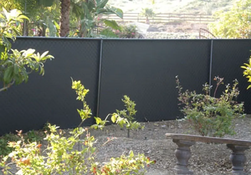 Chainlink Fence With Black Windscreen