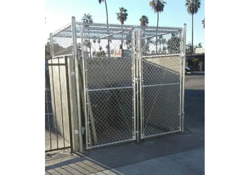 Trash Enclosure - Chain Link Double Gates