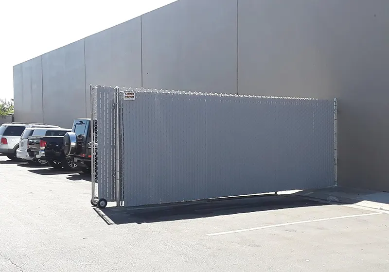 Chain-link security gate in Anaheim, CA